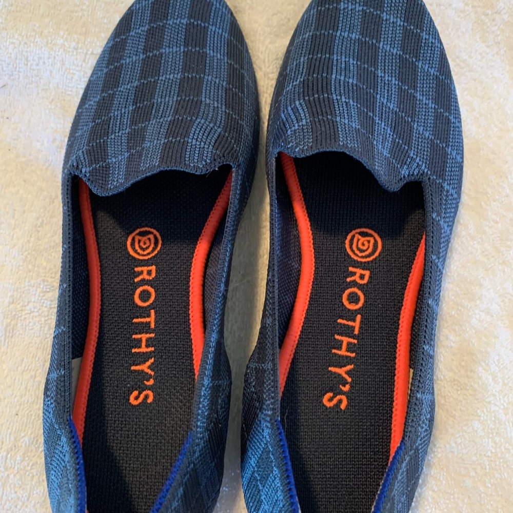 Rothy's Blue Gingham Loafers